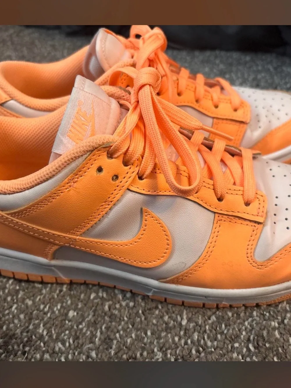 Nike Kids Low-Top Sneakers in Peach Orange and White